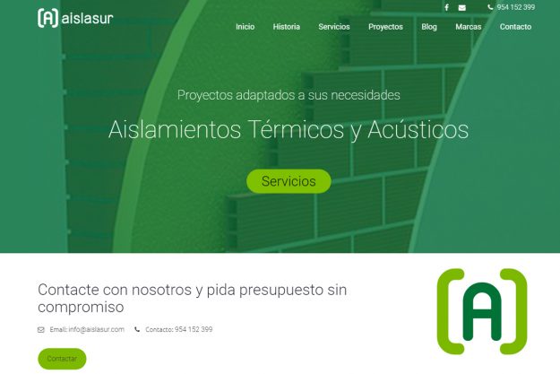 Página web empresa aislamientos