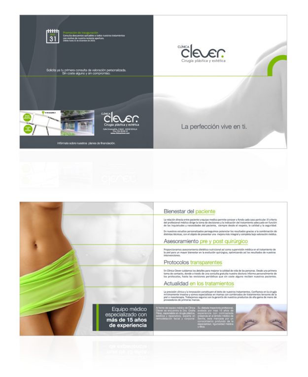 Díptico Clínica Clever estética